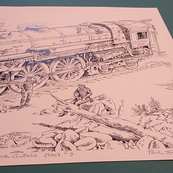 Paul Anthony Lee Vintage Train Art Print "The Great Hudson New York Central 1920 - Picture 4 of 14